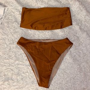 FashionNova Shimmer Bronze Bikini